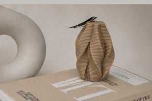 Sójová svíčka Vlnka, oříškově hnědá | Designová dekorace