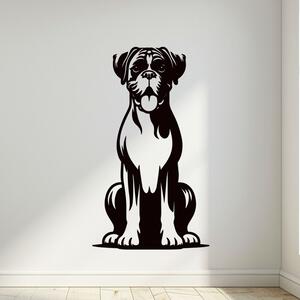 Dřevěná dekorace psa Boxer | Rozměry (cm): 23x40 | Zvolte barvu dekoru: Černá