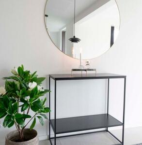 Nordic Living Černý kovový toaletní stolek Winter 80 x 36 cm