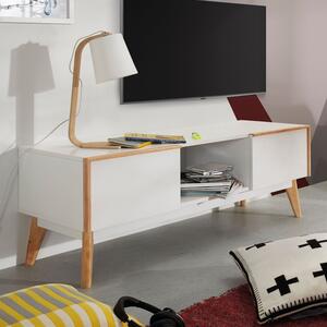 Bílý lakovaný TV stolek Kave Home Melan 150 x 45 cm