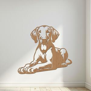 Dřevěná dekorace psa Vizsla | Rozměry (cm): 60x54 | Zvolte barvu dekoru: Horský dub
