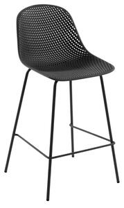 Tmavě šedá plastová barová židle Kave Home Quinby 75 cm