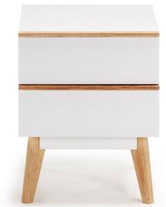 Bílý lakovaný noční stolek Kave Home Melan 50 x 42,5 cm