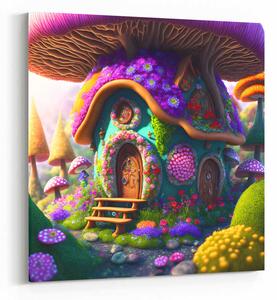 Obraz barevný houbový domeček