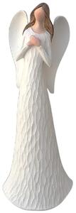 Anděl bílý s hnědými vlasy, 15 cm, polyston PRODEX 240095