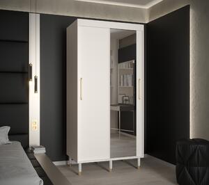 Šatní skříň Abi Calipso T2 Barva korpusu: Černá, Rozměry: 100 cm, Dveře: Černá + zrcadlo