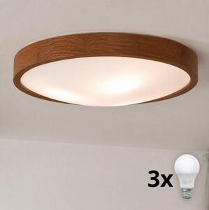 Brilagi - LED Stropní svítidlo CARVALHO SLIM 3xE27/45W/230V dub třešeň pr. 47 cm