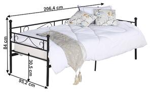 Jednolůžková postel 90 cm Rossa (s roštem) (černá). 1021276