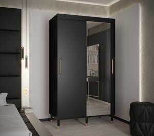 Šatní skříň Abi Calipso T2 Barva korpusu: Černá, Rozměry: 120 cm, Dveře: Černá + zrcadlo