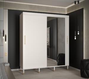 Šatní skříň Abi Calipso T2 Barva korpusu: Černá, Rozměry: 200 cm, Dveře: Černá + zrcadlo