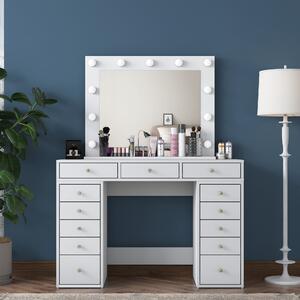 Kalune Design Toaletní stolek Melissa 04 s LED zrcadlem bílý