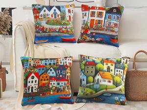 XPOSE® Set povlaků na polštář PŘÍSTAV (digitální tisk) 43x43 cm - set 4ks