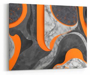 Obraz abstraktní šedo-oranžový mramor