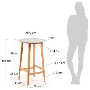 Šedý lakovaný bistro stolek Kave Home Giorgia 70 cm
