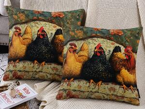 XPOSE® Set povlaků na polštář SLEPICE (digitální tisk) 43x43 cm - set 2ks