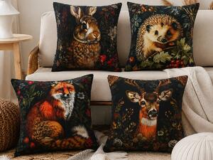 XPOSE® Set povlaků na polštář LESNÍ ZVĚŘ (digitální tisk) 43x43 cm - set 4ks