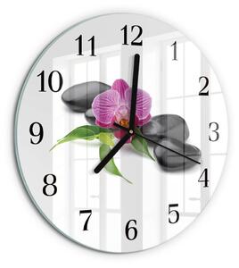 Skleněné nástěnné hodiny Orchidej zsoc-fi30-00174186