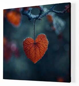Obraz na plátně - Srdce, konec podzimu FeelHappy.cz Velikost obrazu: 120 x 120 cm