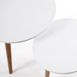 Set dvou bílých lakovaných odkládacích stolků Kave Home Kirb 40/50 cm