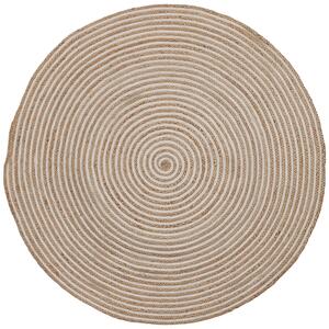 Přírodní jutový koberec Kave Home Saht 100 cm s bílým detailem
