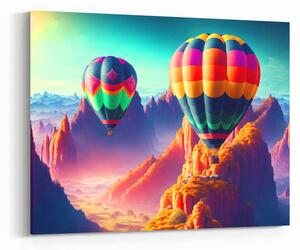 Obraz barevné balony letící nad horami