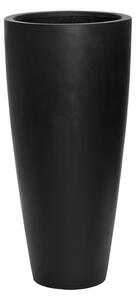 Pottery Pots Venkovní květináč kulatý Dax L, Black (barva černá), kolekce Natural, kompozit Fiberstone, průměr 37 cm x v 80 cm, objem cca 64 l