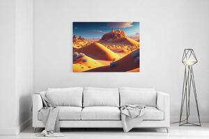 Obraz městečko v písečné poušti s dunami