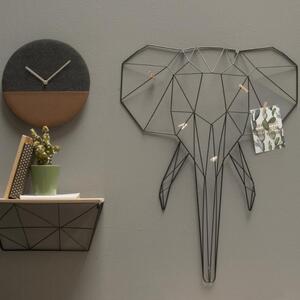 Time for home Černá nástěnná kovová dekorace Animal Elephant