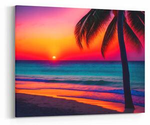 Obraz palma u moře při západu slunce