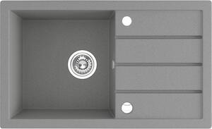 Laveo Trzynastka, 1-komorový granitový dřez 790x480x185 mm, šedá, LAV-SBP_511T