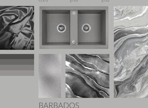 Laveo Barbados, 2-komorový granitový dřez 780x480x185 mm, šedá, LAV-SBB_520T