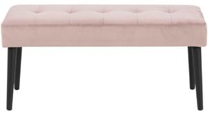 Scandi Růžová sametová lavice Cherry 95 cm