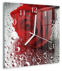 Skleněné hodiny Růže zskb-30x30-00087080