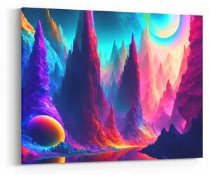 Obraz fantasy barevné hory