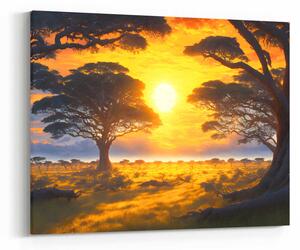 Obraz savana při západu slunce