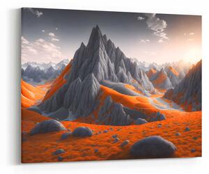 Obraz oranžovo-šedé hory
