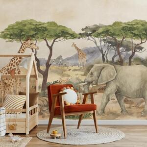 YokoDesign Tapeta do dětského pokoje Safari Výška tapety: 300 cm