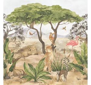 Tapeta do dětského pokoje Safari džungle na plochu Výška tapety: 250 cm