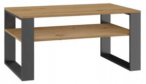 Konferenční stolek TopEshop obdélníkový 90 x 58 x 50 cm antracit, dub artisan