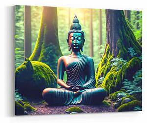 Obraz socha buddhy v poklidném lese