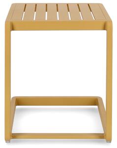 Žlutý kovový zahradní odkládací stolek Bizzotto Konnor 40 x 40 cm