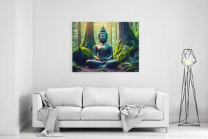 Obraz socha buddhy v poklidném lese