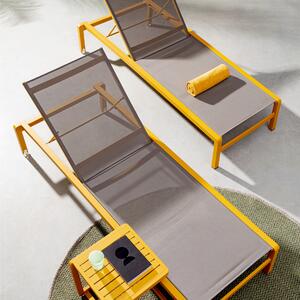 Žlutý kovový zahradní odkládací stolek Bizzotto Konnor 40 x 40 cm