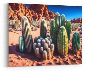 Obraz kaktusy na poušti