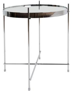 Stříbrný skleněný odkládací stolek ZUIVER CUPID 43 cm
