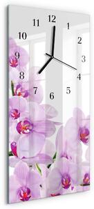 Skleněné hodiny vertikální Orchideje zsppc-30x60-00171987