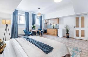 Moebel Living Šedo modrý bavlněný koberec Charlize 240 x 160 cm