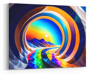 Obraz barevná mozaiková cesta k horám