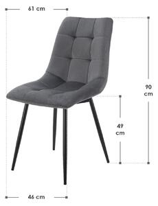 FurniGO Sada 2 jídelních židlí Blanca - šedá