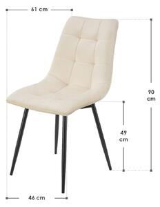 FurniGO Sada 2 jídelních židlí Blanca - béžová